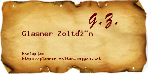 Glasner Zoltán névjegykártya